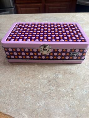 Polka Dot Pink & Purple Decorative Metal Storage Box